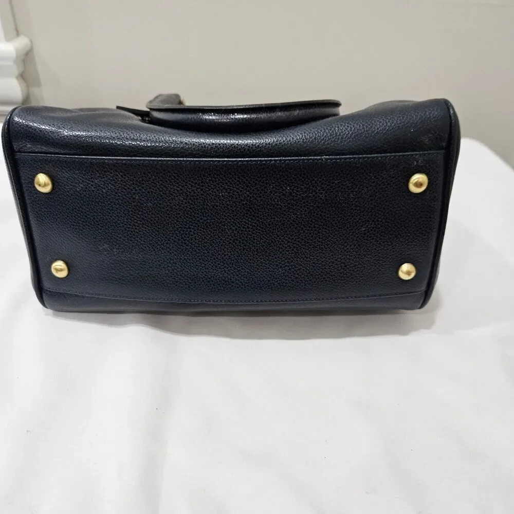 Vintage Coach Madison Sutton Leather Satchel Bag 4410 Navy Zip Made in Italy